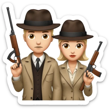 A gangster couple sticker