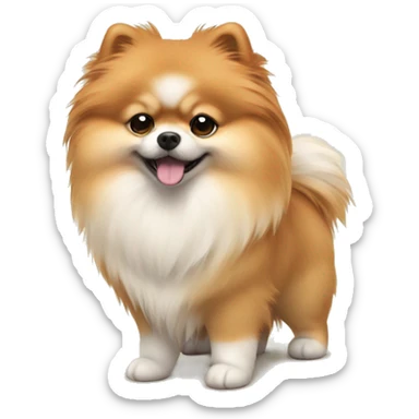 The dog is a cute fluffy pomeranian sticker