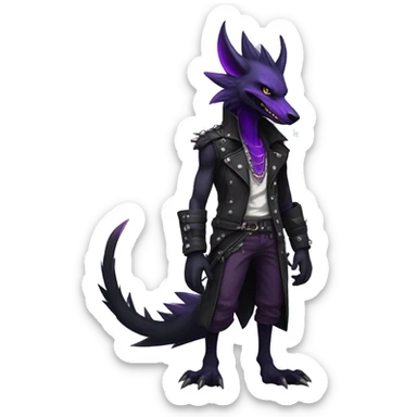 Black and purple edgy punk nargacuga-sergal full body sticker
