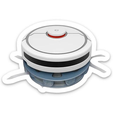 a roomba starting to overflow with film reels sticker