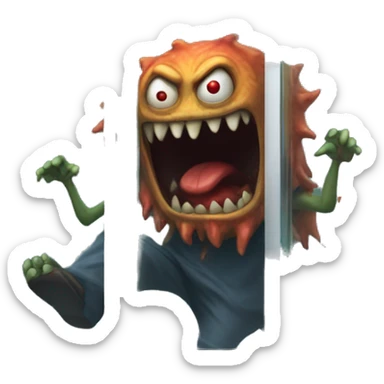 Scary Monster sliding Glassdoor  sticker