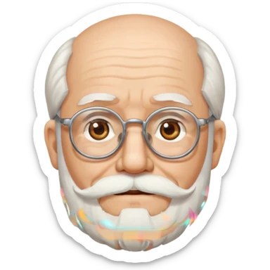 elderly glasses man with long beard sticker