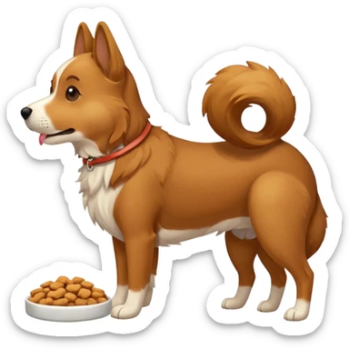dog eating dog treat sticker
