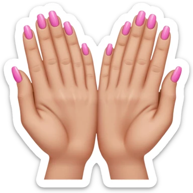 brown prayer hands with pink nails  sticker