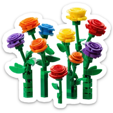 Lego roses and Lego flowers sticker