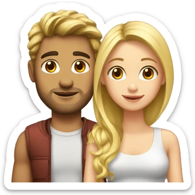 brunette boyfriend with blonde girlfriend sticker