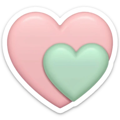 A half pastel green half pastel pink heart sticker
