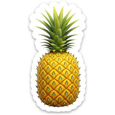 A pineapple flipped 180 degrees clockwise around the z axis   sticker