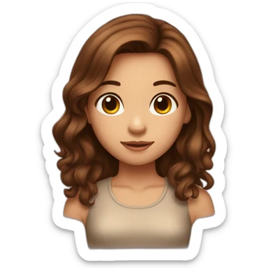 brown hair girl in love sticker