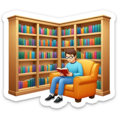 aestetic library y2k style sticker