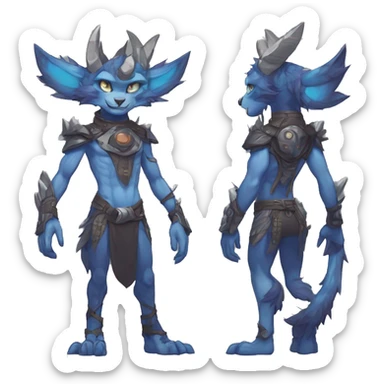 Anthro cool edgy Vernid-WickerBeast-Protogen-Primagen-Fakémon Full Body sticker