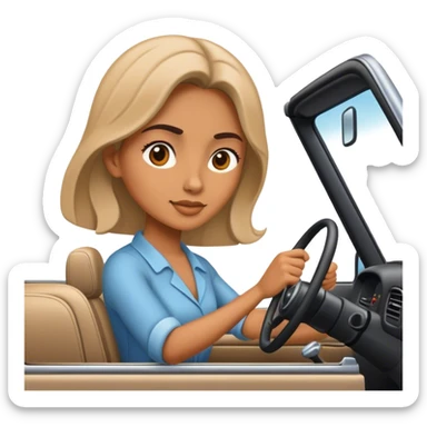 une femme qui conduit un vehicule  sticker