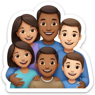 an american couples with 3 children in the age of school sticker