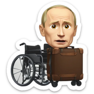 angriest dead vladimir putin coffin suitcase wheelchair meat cube sticker