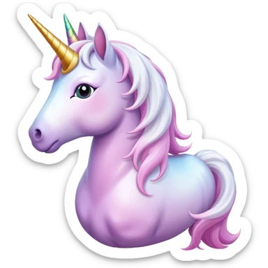 unicord with lomg hair sticker