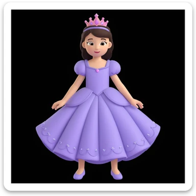 girls in a princess dress sticker