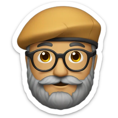 beard - beret - glasses sticker