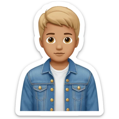 80s boy that wears fancy denim jacket sticker