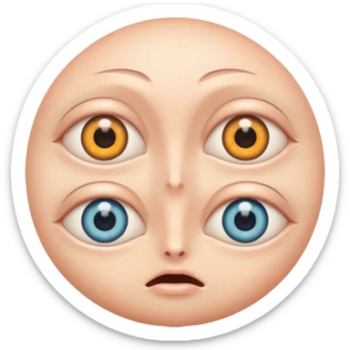 large skin surface with dozens of eyes sticker