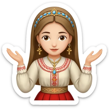 Girl Serbian orthodox folklore dancing sticker