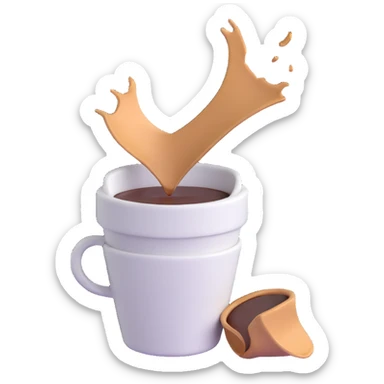 broken coffee cup sticker