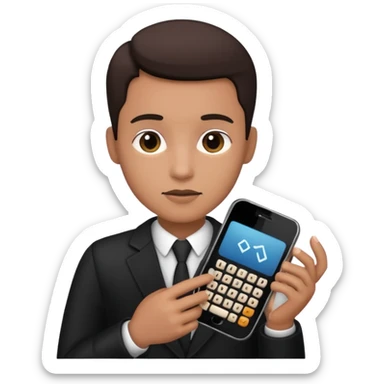 create an realistic emoji image of a phone which showing typing sticker