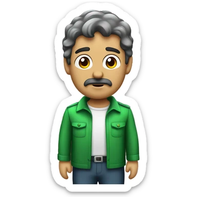 Chico rubio con rulos y ojo verdes sticker