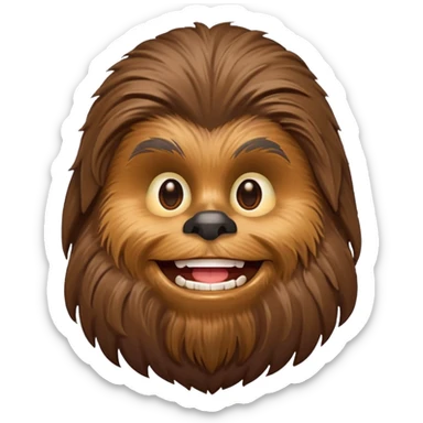 pero la cara de chewbacca en formato png con menos detalle, mas delgado y sonriente sticker