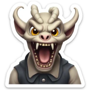scary frightening chimera  sticker