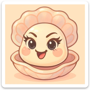 Keep the image identical but enhance the reflections and nuances with more pastel, nacreous, cream, peach, and greige tones, without changing anything else. sticker