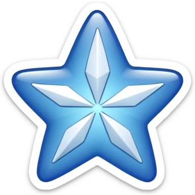 White tick in blue star  sticker