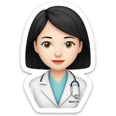 estudiante mujer de odontología con el cabello negro  sticker