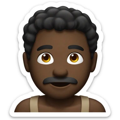Big black man sitting down shirtless sticker