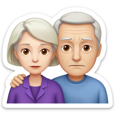 Middle age guy and older woman sick  sticker