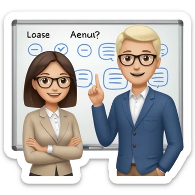 woman and man that plan their habits sticker