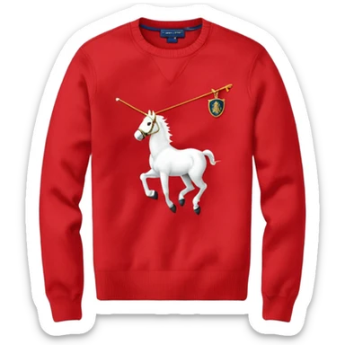 red crewneck Ralph Lauren sweater  sticker