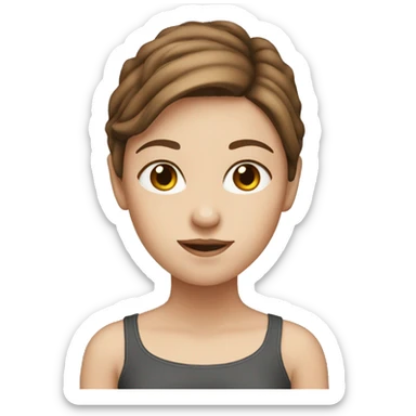 white girl with brown hair sticker