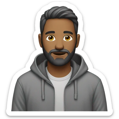 A project manager in a gray hoodie and with a short beard  sticker