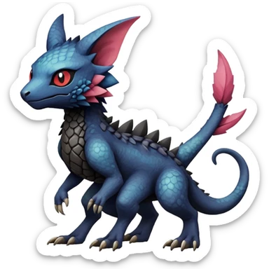 Dark edgy exotic painted Fakémon-Pokémon-Trico-Vernid-creature sticker