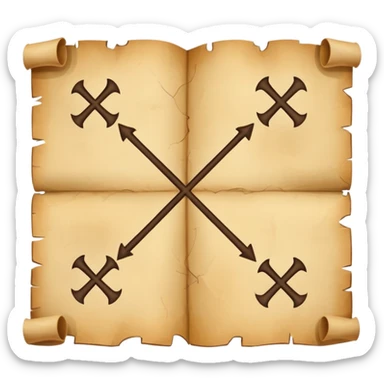 Treasure map with x marks the spot sticker