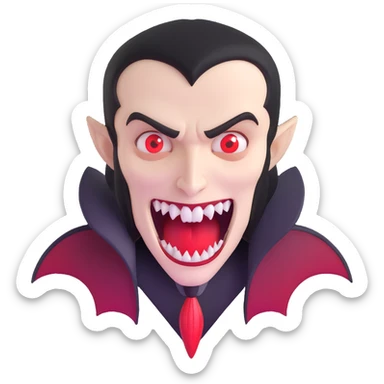 Vampire with sharp extended fangs sticker