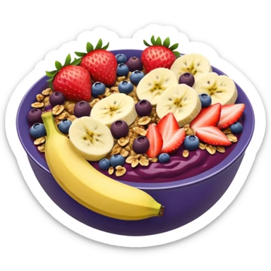 Vaso con açai, que lleve granola plátano arándanos y frutillas sticker