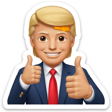 Treump avec des doit donneur sticker