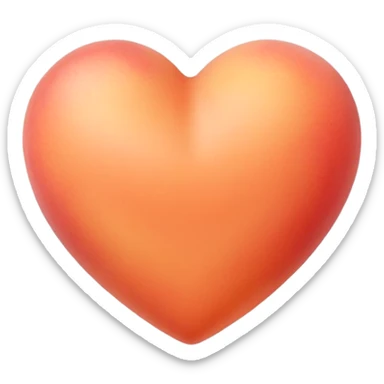Peach colored heart sticker