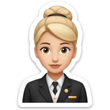 Fais-moi une réceptionniste pour un hôtel de luxe avec des habits un peu plus classe sticker