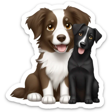 brown haired white girl with black australian shepard sticker