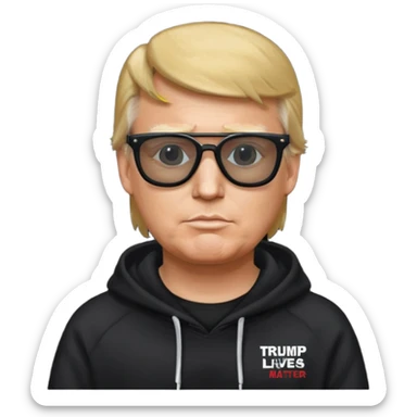 President trump in a Black Lives Matter hoodie and sunglasses  sticker