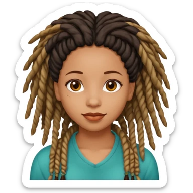 a pretty black girl with pretty locs sticker