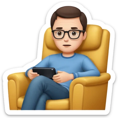 bored man watching television
 sticker