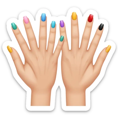 hands with nails done sticker